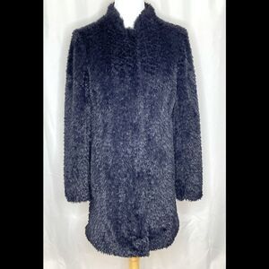 Kenneth Cole Teddy Faux-Fur Coat Black Size Small